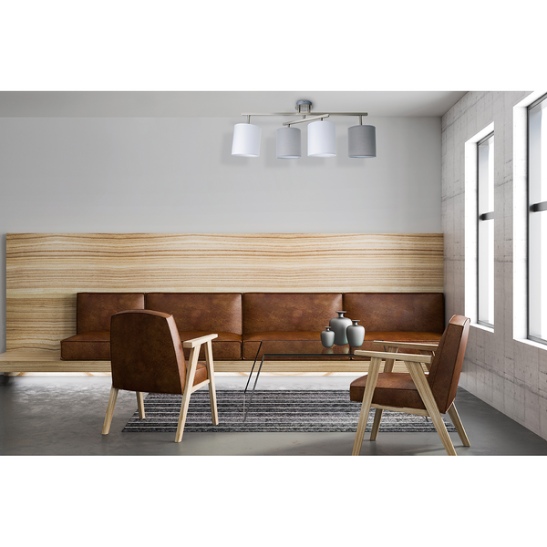 Deckenleuchte Tilde - Mischgewebe / Stahl - 4-flammig