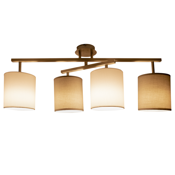 Deckenleuchte Tilde - Mischgewebe / Stahl - 4-flammig