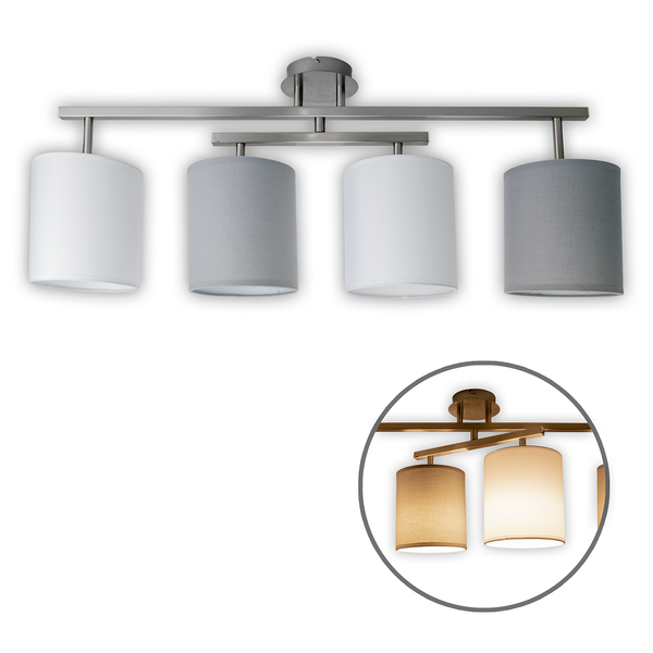 Deckenleuchte Tilde - Mischgewebe / Stahl - 4-flammig