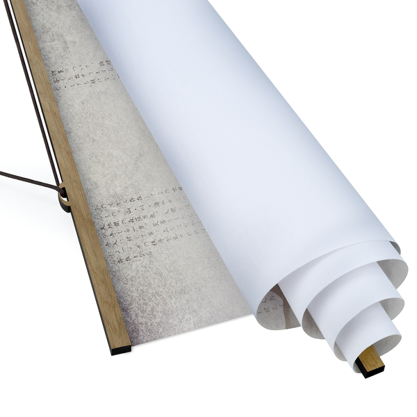 Stoffbild  Japanische Stille I - Textil; Massivholz (Holzart) - Beige - 100cm x 100cm x 0,3cm - 100 x 100 cm