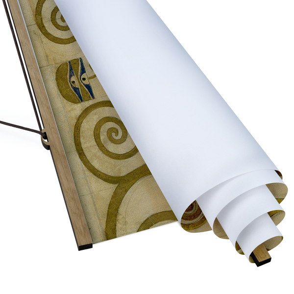 Stoffbild Gustav Klimt Der Lebensbaum - Textil; Massivholz (Holzart) - Gold - 50cm x 100cm x 0,3cm - 50 x 100 cm