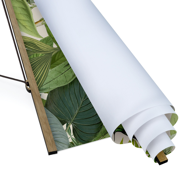 Stoffbild Collage Papageien im Dschungel - Textil; Massivholz (Holzart) - Grün - 50cm x 66,4cm x 0,3cm - 50 x 66 cm