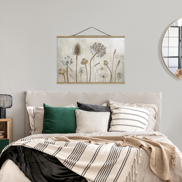 Stoffbild Growing Old II - Textil; Massivholz (Holzart) - Beige - 100cm x 66,5cm x 0,3cm - 100 x 67 cm