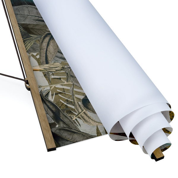 Stoffbild Collage Tukan im Dschungel - Textil; Massivholz (Holzart) - Mehrfarbig - 35cm x 46,5cm x 0,3cm - 35 x 47 cm