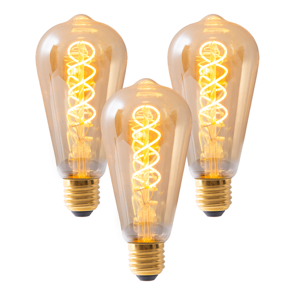 LED-Leuchtmittel Dilly III (3er-Set) - Klarglas / Eisen - 3-flammig