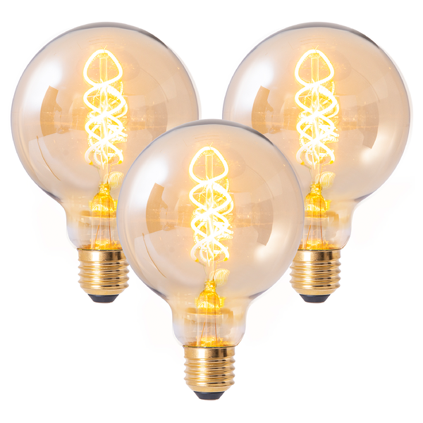 LED-Leuchtmittel Dilly II (3er-Set) - Klarglas / Eisen - 3-flammig