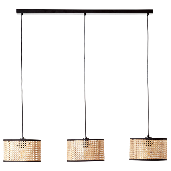 Pendelleuchte Wiley - Rattan / Eisen - 3-flammig