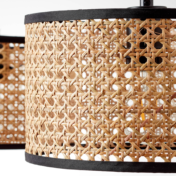 Pendelleuchte Wiley - Rattan / Eisen - 3-flammig