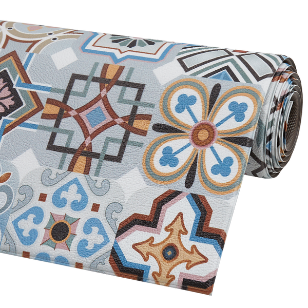 Läufer Marrakesch - Polyvinylchlorid - Blau / Beige - 70 x 200 cm