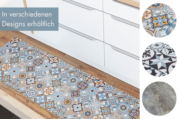 Läufer Marrakesch - Polyvinylchlorid - Blau / Beige - 70 x 200 cm