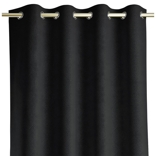 Ösenvorhang Amari - Polyester - Schwarz