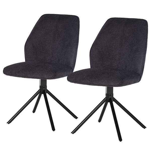 Esszimmerstuhl Stellar 2er-Set - Anthrazit