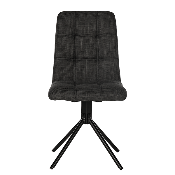 Esszimmerstuhl Specter 2er-Set - Webstoff / Eisen - Anthrazit / Schwarz