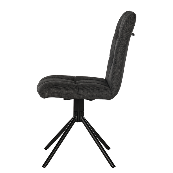 Esszimmerstuhl Specter 2er-Set - Webstoff / Eisen - Anthrazit / Schwarz