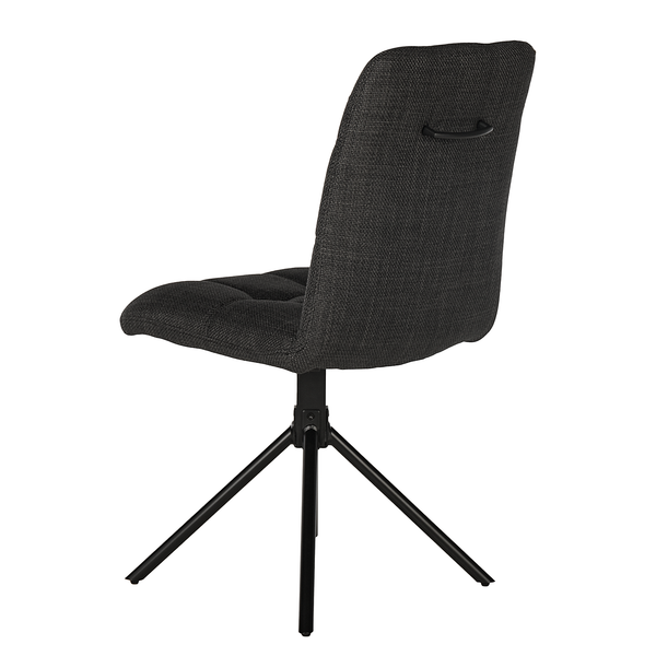Esszimmerstuhl Specter 2er-Set - Webstoff / Eisen - Anthrazit / Schwarz