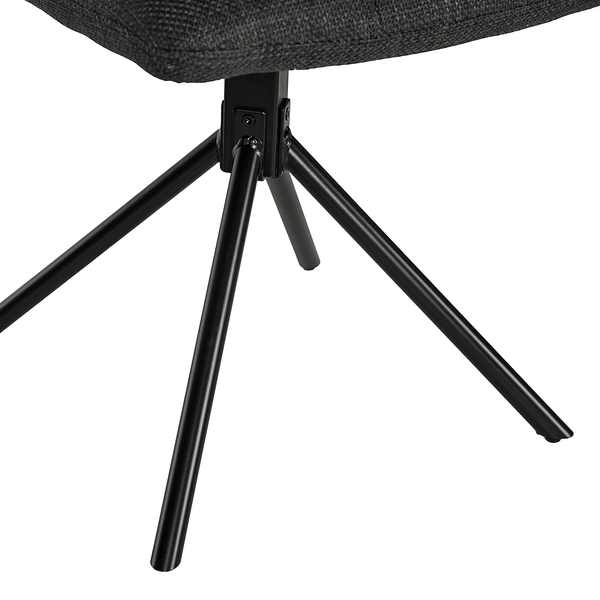 Esszimmerstuhl Specter 2er-Set - Webstoff / Eisen - Anthrazit / Schwarz