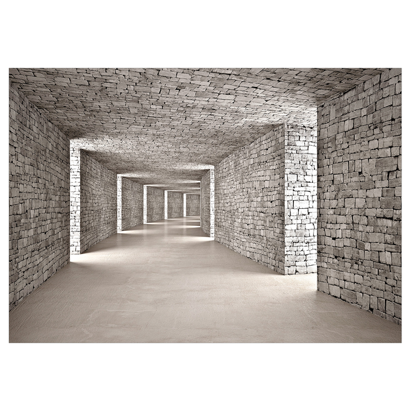 Vlies Fototapete Mysterious Tunnel - Vlies - Grau - 250 x 175 cm