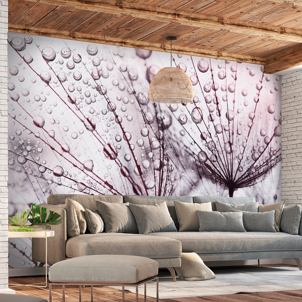 Vlies Fototapete Rainy Time - Vlies - Rosa - 300 x 210 cm