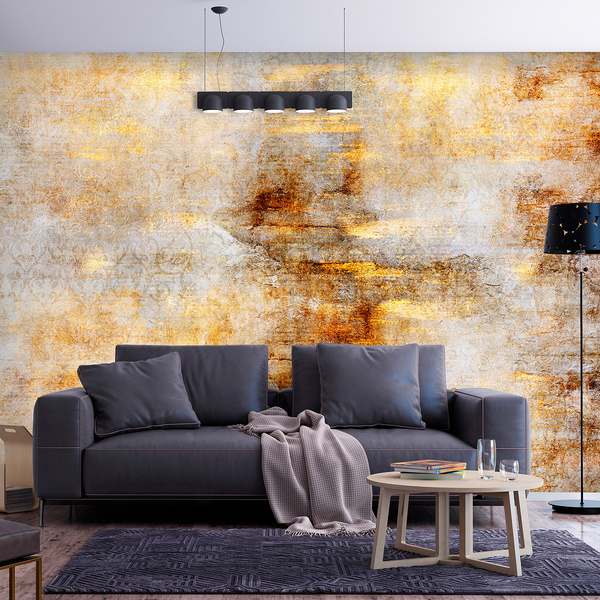 Vlies Fototapete Golden Expression - Vlies - Gold - 450 x 315 cm
