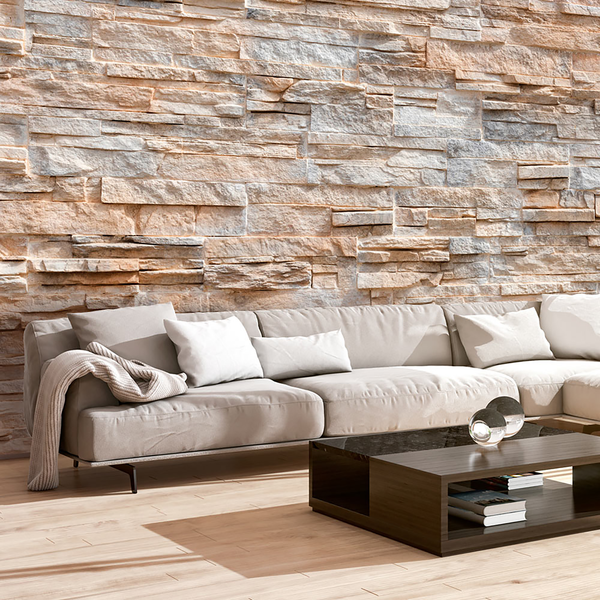 Vlies Fototapete Stone Virtuosity - Vlies - Braun - 400 x 280 cm