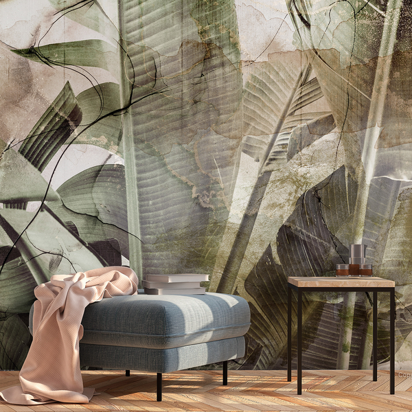 Vlies Fototapete Banana Jungle - Vlies - Grün - 100 x 70 cm