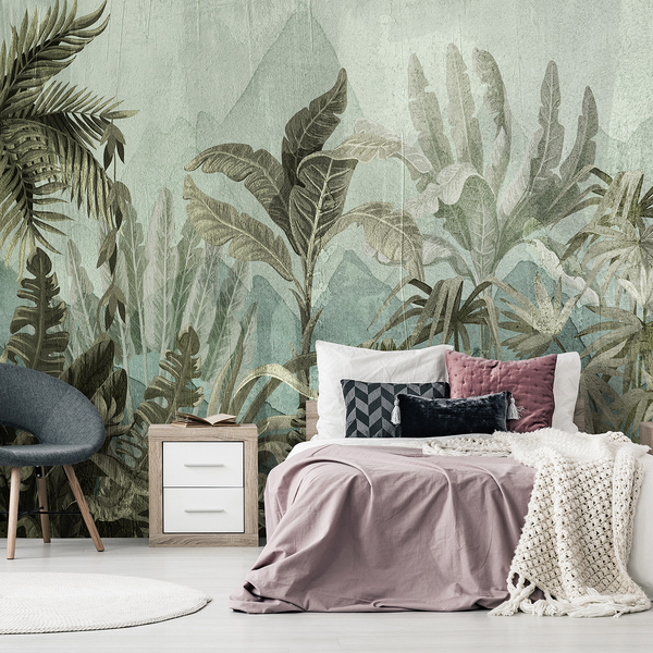 Vlies Fototapete Mountain Jungle - Vlies - Mehrfarbig - 300 x 210 cm