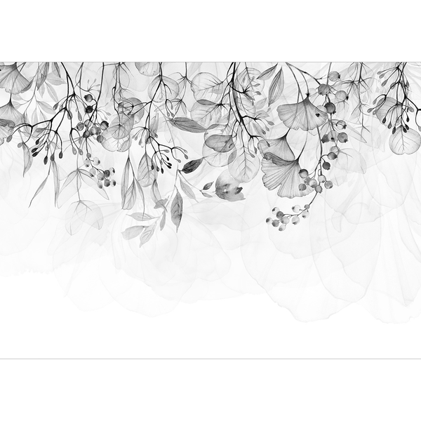 Vlies Fototapete Foggy Nature - Vlies - Grau - 300 x 210 cm