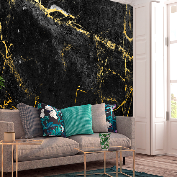 Vlies Fototapete Black Elegance - Vlies - Schwarz / Gold - 400 x 280 cm