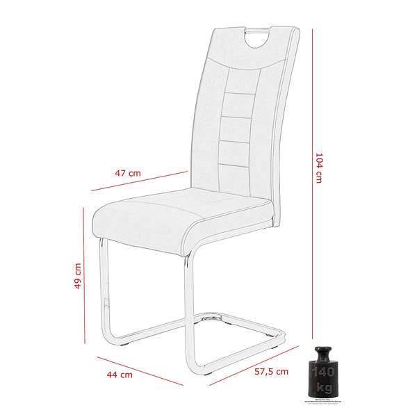 Freischwinger Festola - Cappuccino - 2er Set