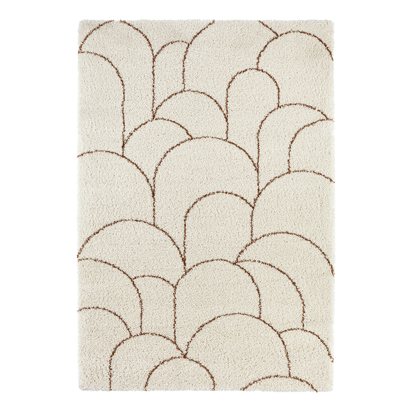 Hochflorteppich Thane - Polypropylen - Creme / Braun - 80 x 150 cm