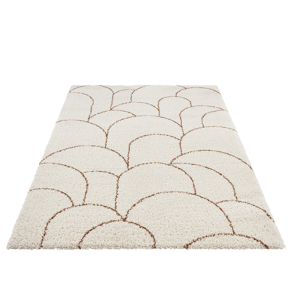 Hochflorteppich Thane - Polypropylen - Creme / Braun - 80 x 150 cm