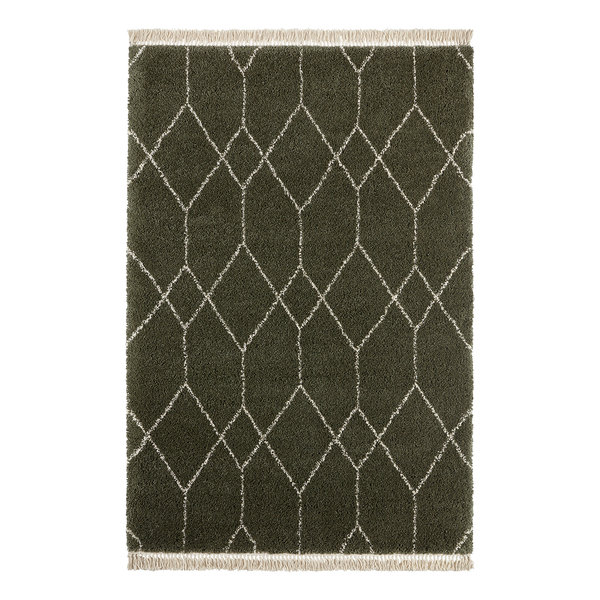 Hochflorteppich Panihe - Polypropylen - Grün / Beige - 80 x 150 cm