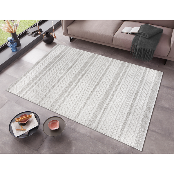 Kurzflorläufer Somba - Polypropylen - Creme / Grau