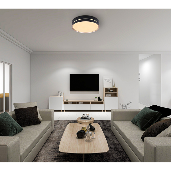 LED-Deckenleuchte Manni - Acrylglas / Eisen - 1-flammig - Durchmesser: 39 cm