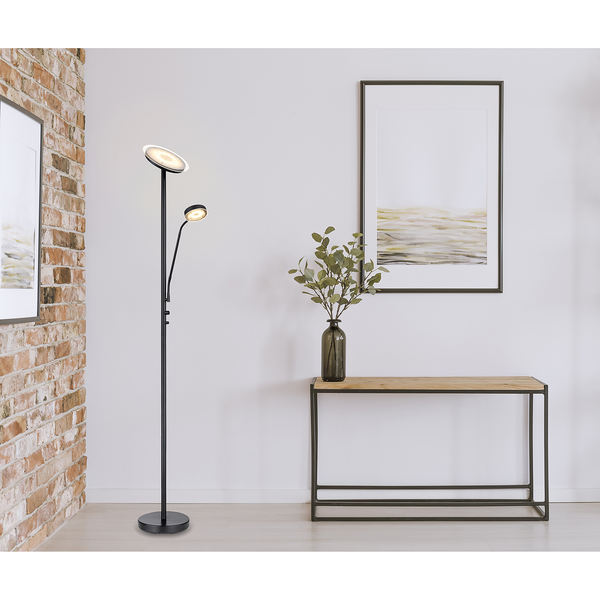 LED-Stehleuchte Ernst - Opalglas / Eisen - 1-flammig
