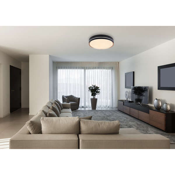LED-Deckenleuchte Manni - Acrylglas / Eisen - 1-flammig - Durchmesser: 49 cm