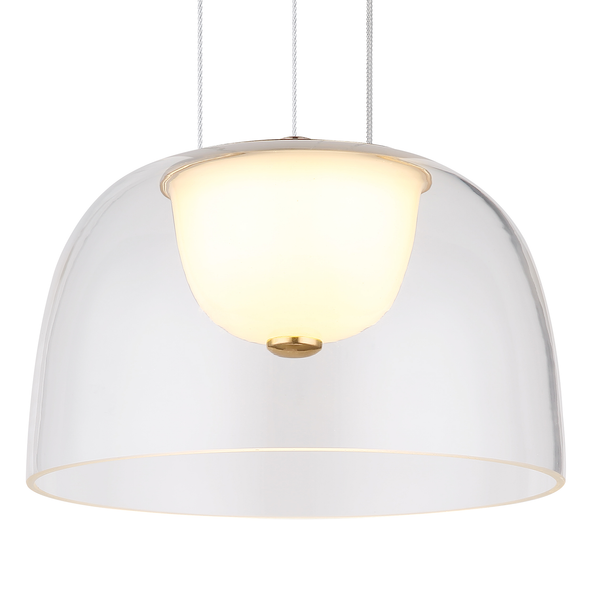 LED-Pendelleuchte Jocky III - Klarglas / Eisen - 1-flammig - Durchmesser: 23 cm