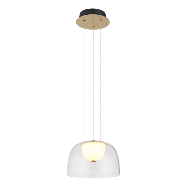 LED-Pendelleuchte Jocky III - Klarglas / Eisen - 1-flammig - Durchmesser: 23 cm