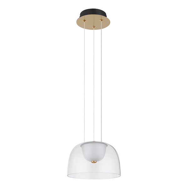 LED-Pendelleuchte Jocky III - Klarglas / Eisen - 1-flammig - Durchmesser: 23 cm