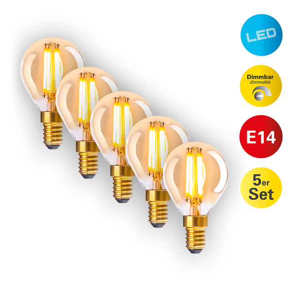 LED-Leuchtmittel Wales (5er-Set) - Klarglas / Eisen - 5-flammig