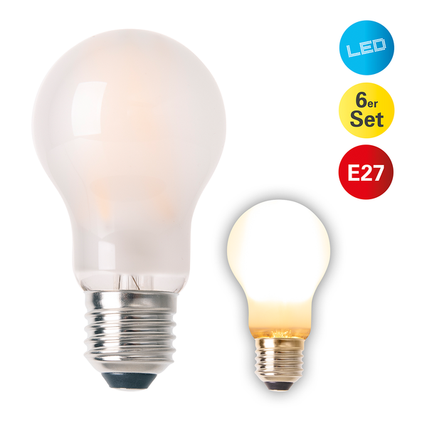 LED-Leuchtmittel Waledas (6er-Set) - Opalglas / Eisen - 6-flammig