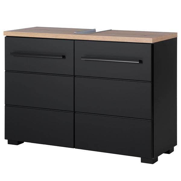 Waschbeckenunterschrank Wyntoon - Matt Schwarz - Breite: 80 cm