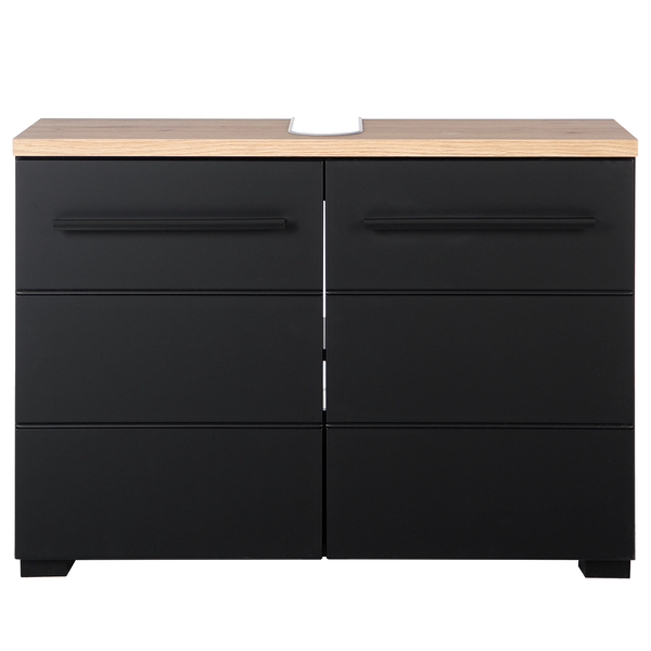 Waschbeckenunterschrank Wyntoon - Matt Schwarz - Breite: 80 cm