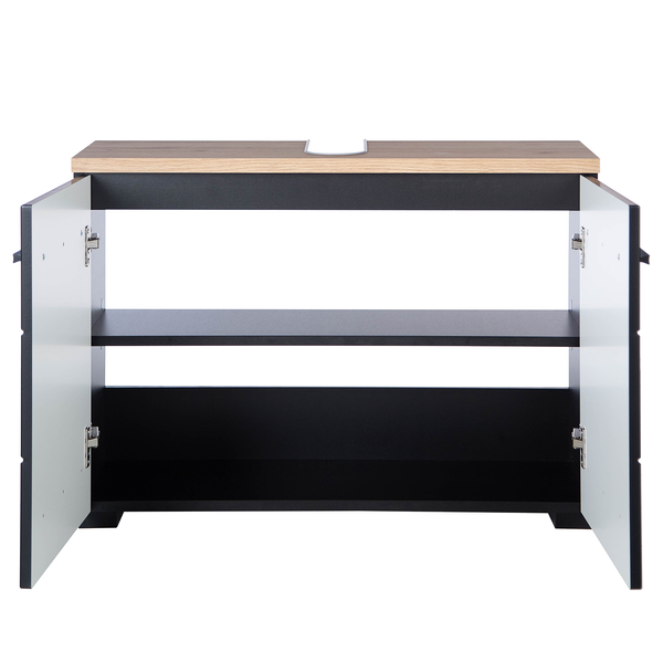 Waschbeckenunterschrank Wyntoon - Matt Schwarz - Breite: 80 cm