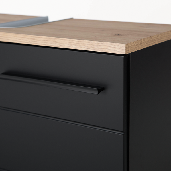 Waschbeckenunterschrank Wyntoon - Matt Schwarz - Breite: 80 cm