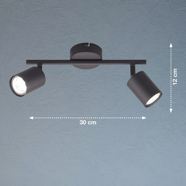 LED-Deckenleuchte Vano - Eisen - 2-flammig - Flammenanzahl: 2