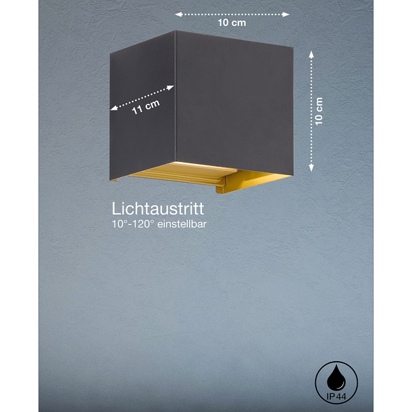 LED-Wandleuchte Thore - Eisen - 2-flammig