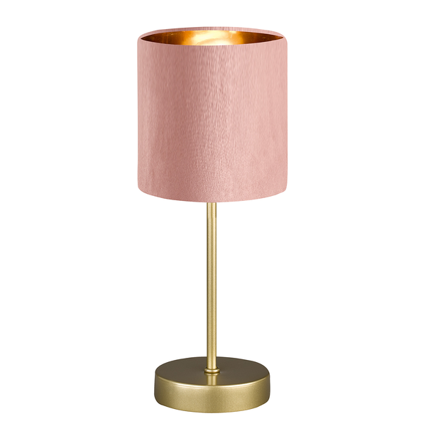Tischleuchte Aura - Samt / Eisen - 1-flammig - Rosa
