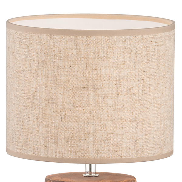 Tischleuchte Malik - Leinen / Beton - 1-flammig - Beige - Höhe: 35 cm