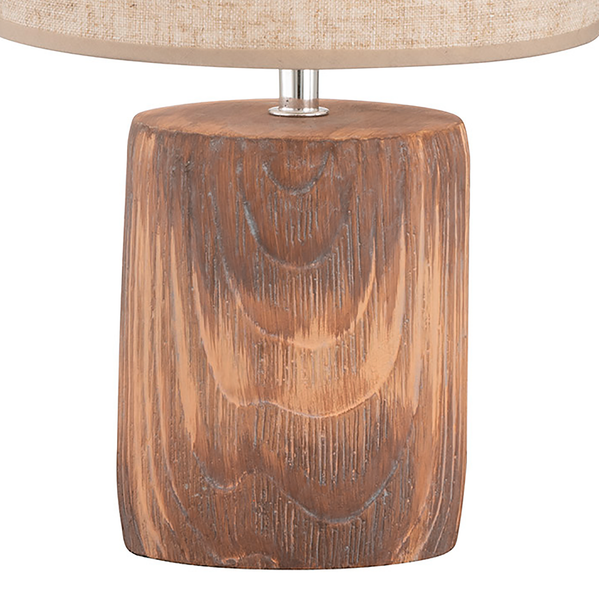 Tischleuchte Malik - Leinen / Beton - 1-flammig - Beige - Höhe: 35 cm